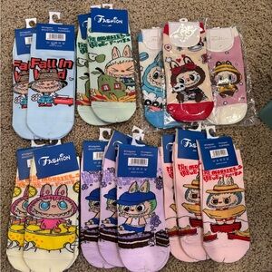 Colorful Monster Cartoon Character Socks Set of 15 new